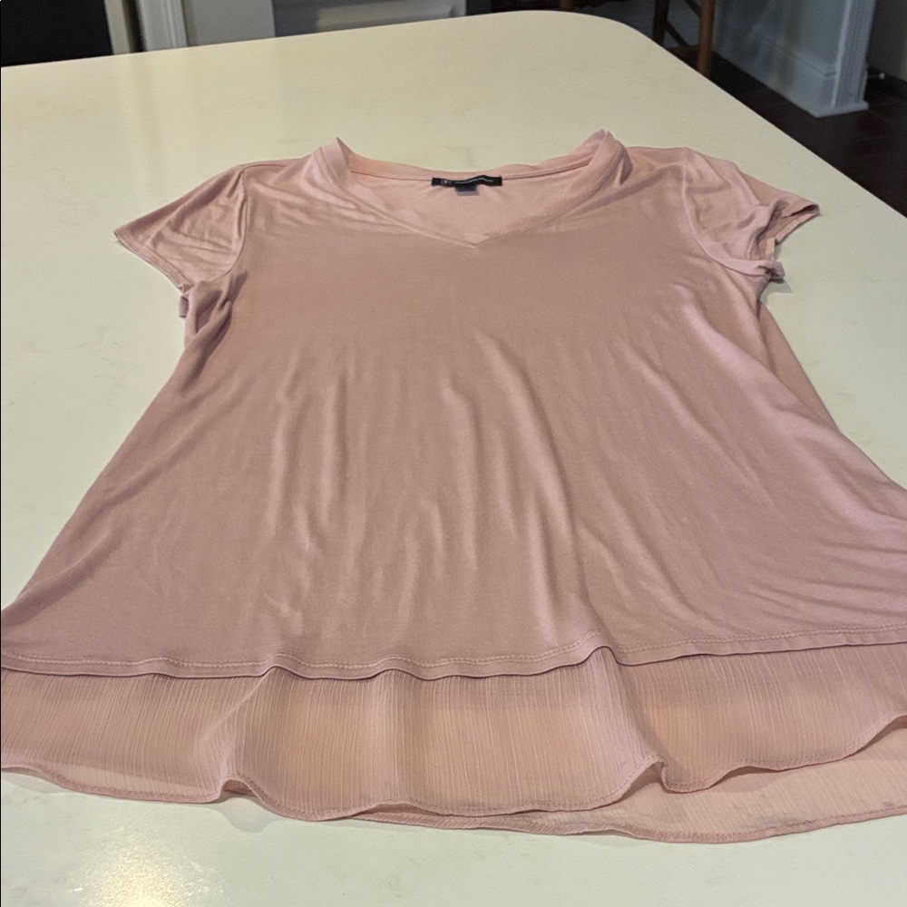 INC International Concepts Light Pink Short Sleeve Top